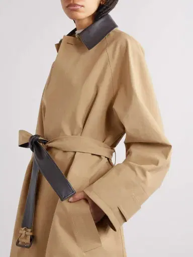 Bottega Veneta Belted Leather-trimmed Cotton-garbardine Trench Coat | Thumbnail 5 Bottega Veneta Belted Leather-trimmed Cotton-garbardine Trench Coat | Thumbnail 5