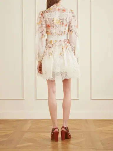 Zimmermann Luna Lace-trimmed Linen And Cotton-blend Mini Dress | Thumbnail 3