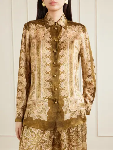 Zimmermann Luna Printed Silk-satin Shirt | Thumbnail 3 Zimmermann Luna Printed Silk-satin Shirt | Thumbnail 3