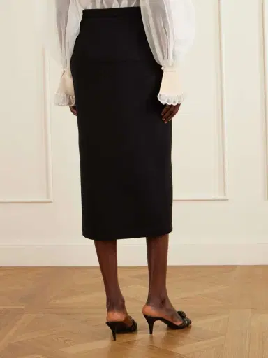 Valentino Garavani Virgin Wool-crepe Midi Skirt | Thumbnail 3 Valentino Garavani Virgin Wool-crepe Midi Skirt | Thumbnail 3