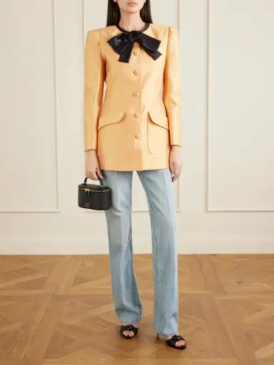 Valentino Garavani Bow-detailed Silk Shantung Jacket | Thumbnail 2 Valentino Garavani Bow-detailed Silk Shantung Jacket | Thumbnail 2