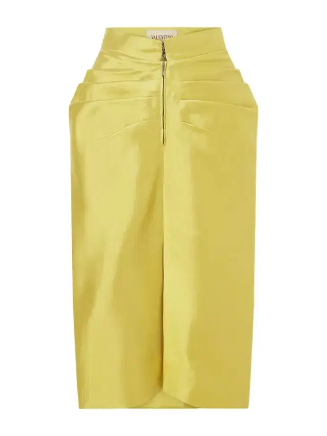 Ruched Silk-shantung Midi Skirt