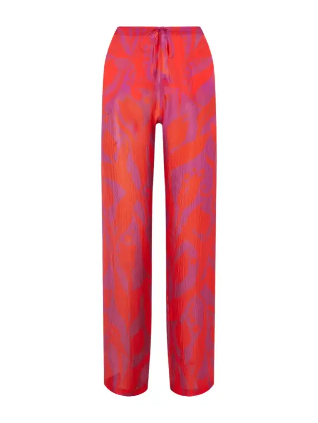 Printed Silk-georgette Straight-leg Pants