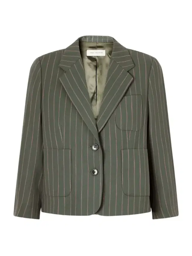 Striped Wool-blend Twill Blazer