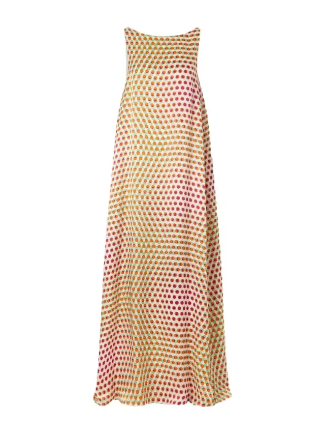 Polka-dot Silk-satin Maxi Dress