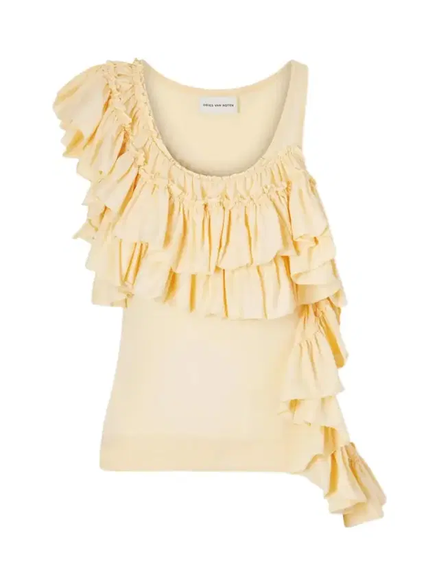 Humza Ruffled One-shoulder Cotton-jersey Tank Top