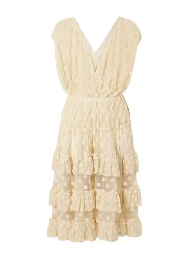 Ruffled Polka-dot Cotton-blend Mesh Midi Dress