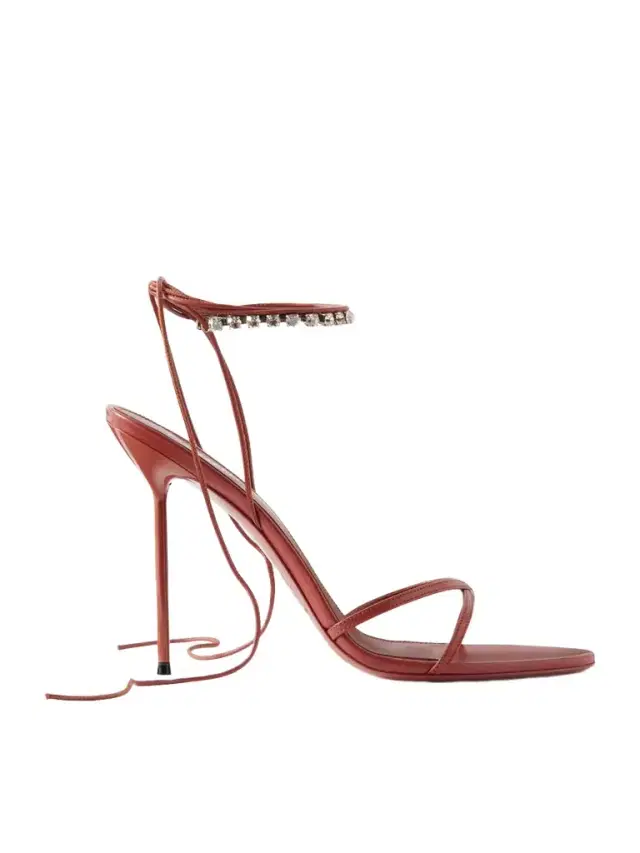 Lidia 105 Embellished Lace-up Leather Sandals