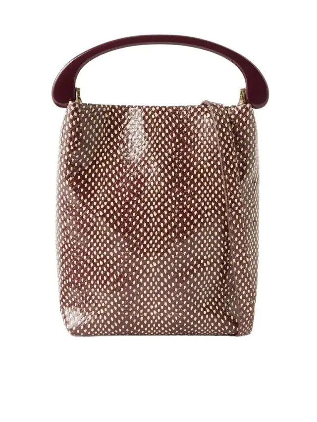 Snake-effect Leather Shoulder Bag