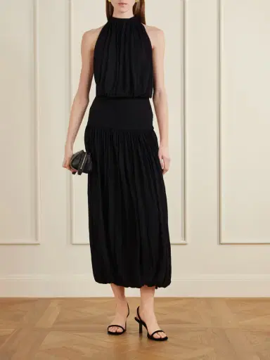 TOTEME Gathered Jersey Midi Dress | Thumbnail 2 TOTEME Gathered Jersey Midi Dress | Thumbnail 2