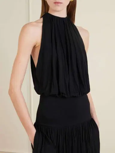 TOTEME Gathered Jersey Midi Dress | Thumbnail 4 TOTEME Gathered Jersey Midi Dress | Thumbnail 4