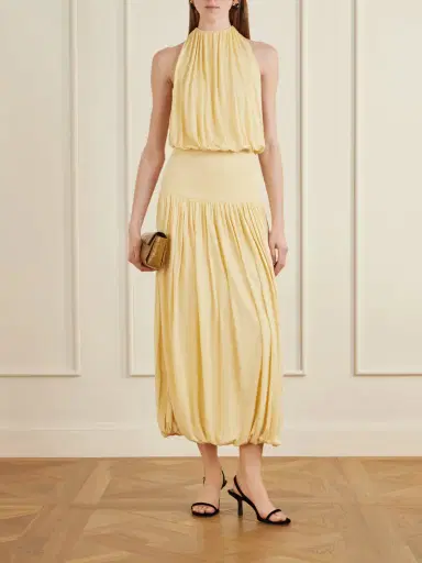 TOTEME Gathered Jersey Midi Dress | Thumbnail 2 TOTEME Gathered Jersey Midi Dress | Thumbnail 2