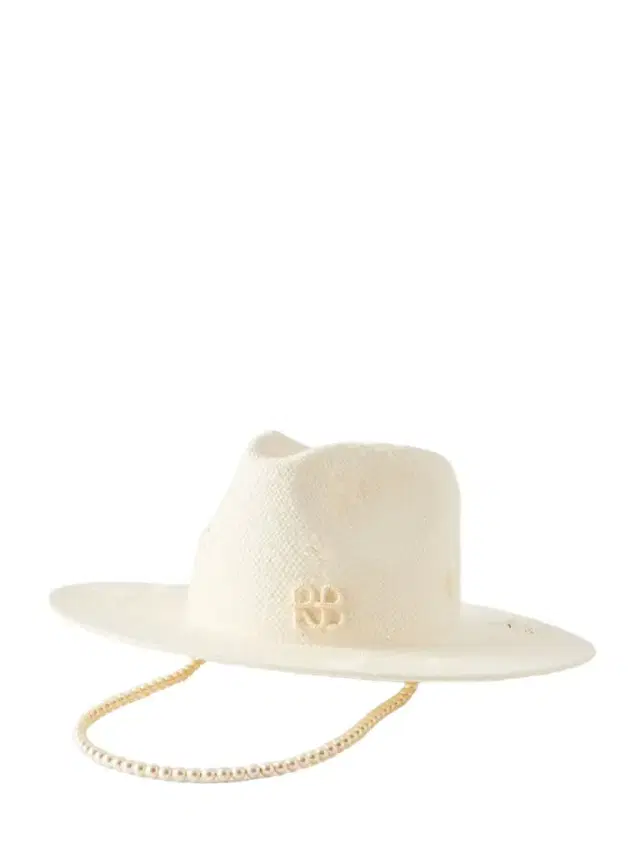 Embellished Distressed Straw Fedora