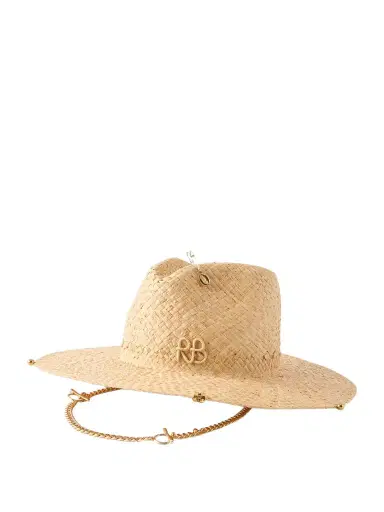 Ruslan Baginskiy Embellished Straw Fedora | Thumbnail 1