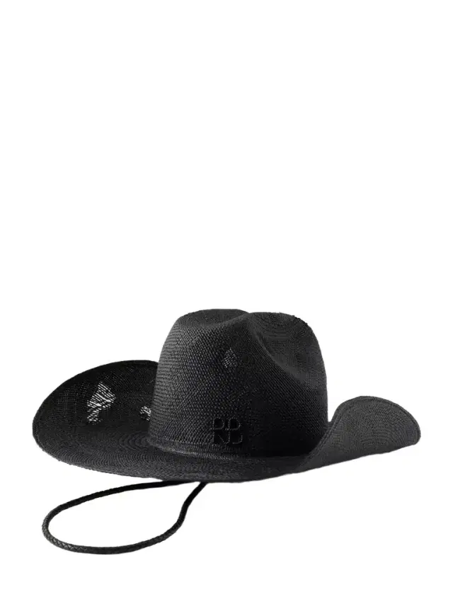 Ruslan Baginskiy Cowboy Distressed Leather-trimmed Embroidered traw Hat