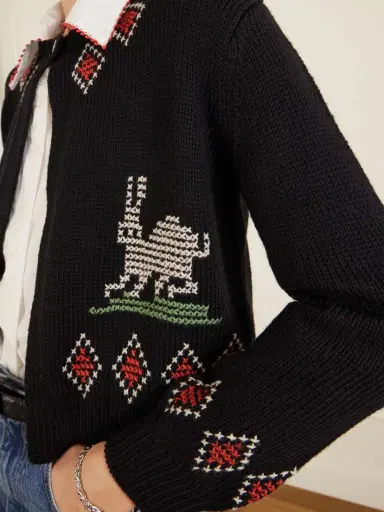 BODE Bunny Jacquard-knit Wool Cardigan | Thumbnail 5