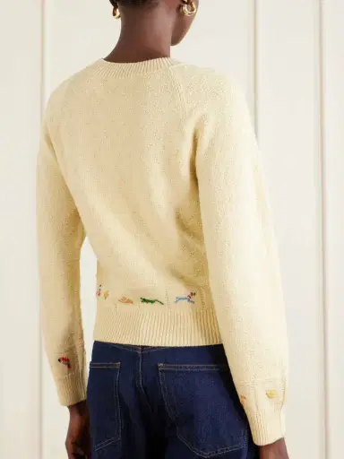 BODE Zoologist Embroidered Merino Wool And Alpaca-blend Cardigan | Thumbnail 4
