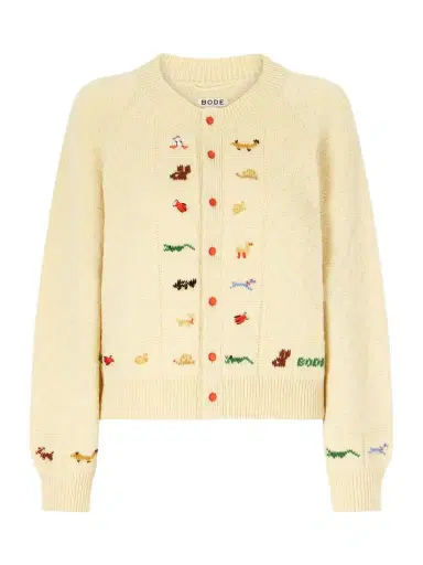 BODE Zoologist Embroidered Merino Wool And Alpaca-blend Cardigan | Thumbnail 1