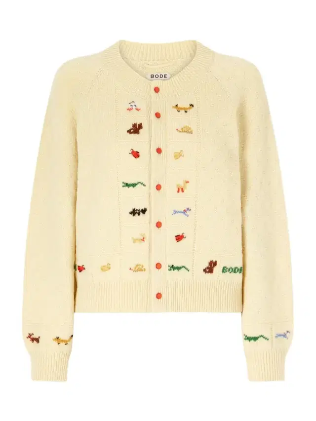 BODE Zoologist Embroidered Merino Wool And Alpaca-blend Cardigan