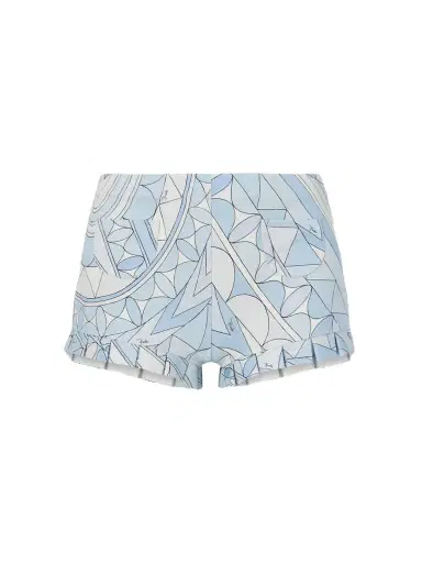 PUCCI Pleated Printed Cotton-jersey Shorts | Thumbnail 1 PUCCI Pleated Printed Cotton-jersey Shorts | Thumbnail 1