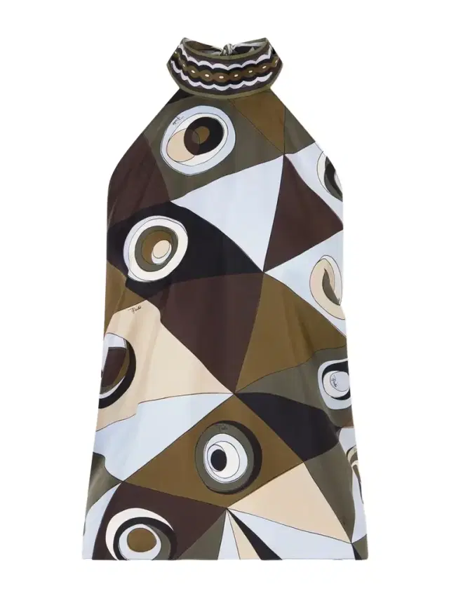 Printed Silk-twill Top