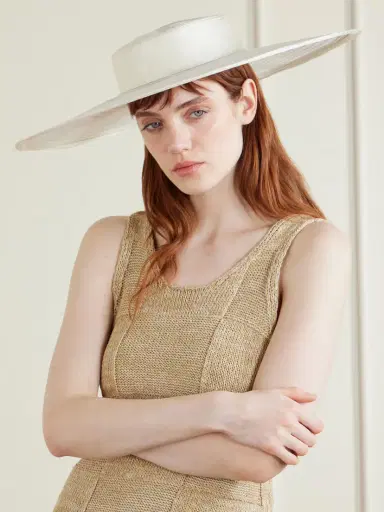 Gigi Burris Walton Boater Satin-trimmed Crinoline Sunhat | Thumbnail 2 Gigi Burris Walton Boater Satin-trimmed Crinoline Sunhat | Thumbnail 2