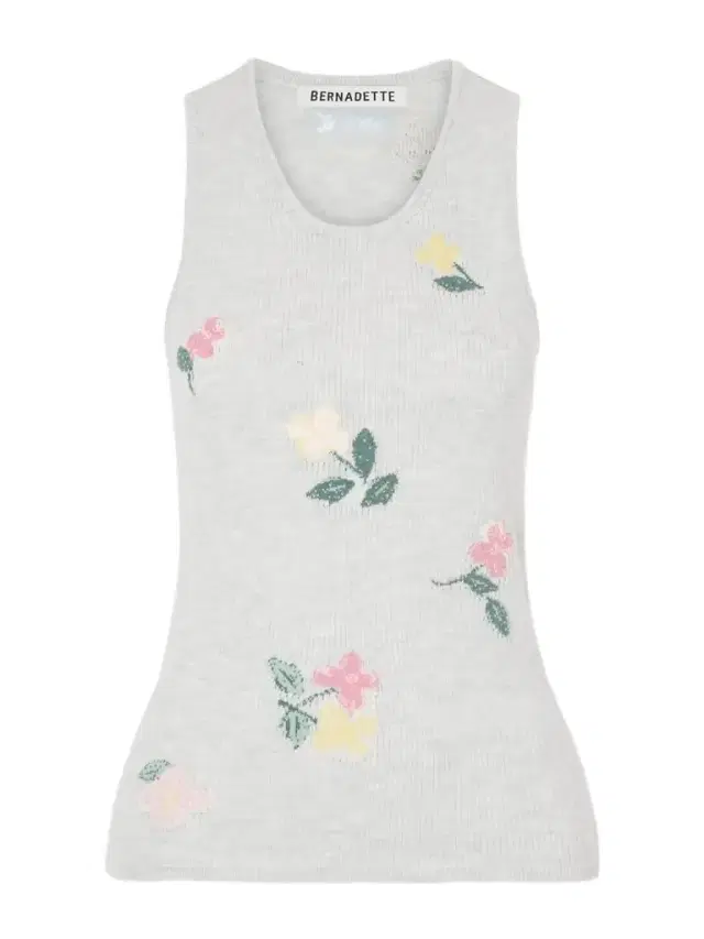 BERNADETTE Clementine Floral-jacquard Ribbed Cotton Tank Top