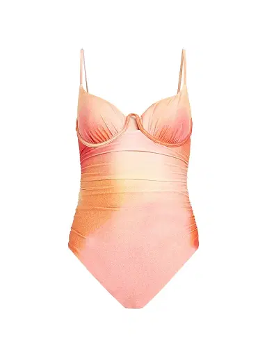 Simkhai Women's Laine Ruched One-Piece Swimsuit | Thumbnail 1 Simkhai Women's Laine Ruched One-Piece Swimsuit | Thumbnail 1