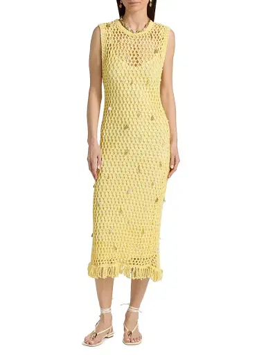 Simkhai Women's Coralia Charmed Knit Midi-Dress - Buttercream Multi - Size XS | Thumbnail 3 Simkhai Women's Coralia Charmed Knit Midi-Dress - Buttercream Multi - Size XS | Thumbnail 3