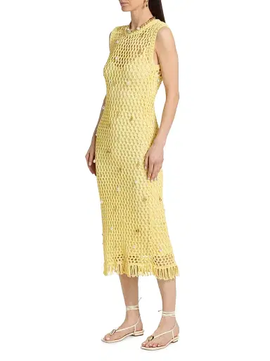 Simkhai Women's Coralia Charmed Knit Midi-Dress - Buttercream Multi - Size XS | Thumbnail 4 Simkhai Women's Coralia Charmed Knit Midi-Dress - Buttercream Multi - Size XS | Thumbnail 4