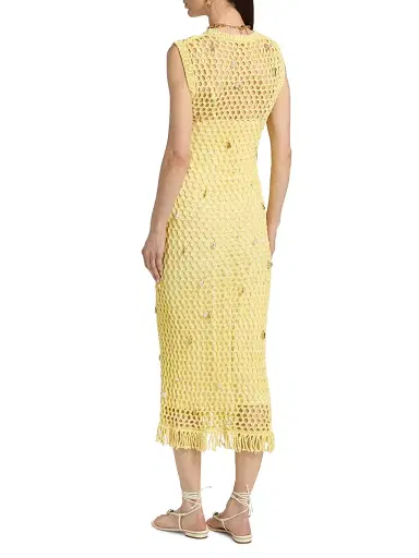 Simkhai Women's Coralia Charmed Knit Midi-Dress - Buttercream Multi - Size XS | Thumbnail 5 Simkhai Women's Coralia Charmed Knit Midi-Dress - Buttercream Multi - Size XS | Thumbnail 5