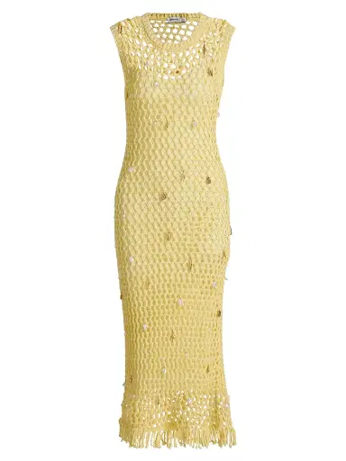 Simkhai Women's Coralia Charmed Knit Midi-Dress - Buttercream Multi - Size XS | Thumbnail 1 Simkhai Women's Coralia Charmed Knit Midi-Dress - Buttercream Multi - Size XS | Thumbnail 1