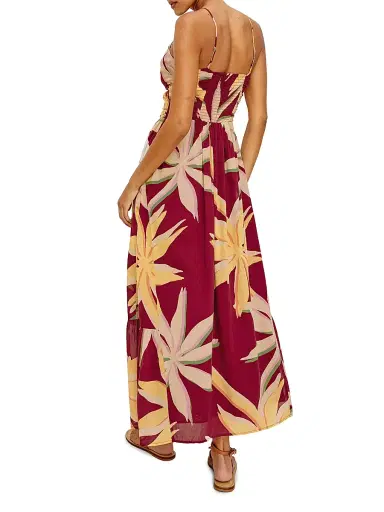 Rails Women's Palm Printed Cotton Gathered Maxi Dress - Red Palma | Thumbnail 4