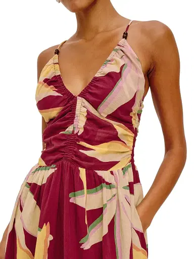 Rails Women's Palm Printed Cotton Gathered Maxi Dress - Red Palma | Thumbnail 5