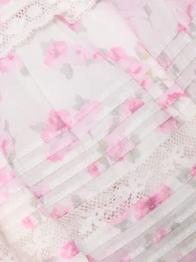 LoveShackFancy Women's Floral Cotton Tiered Miniskirt | Thumbnail 7