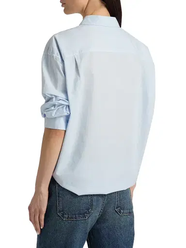 Nili Lotan Women's Amante Cotton Shirt - Cambridge Blue | Thumbnail 5