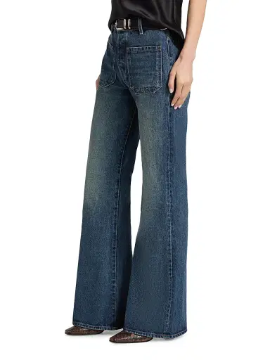 Nili Lotan Women's Florence Patch Pocket Flare Jeans | Thumbnail 4 Nili Lotan Women's Florence Patch Pocket Flare Jeans | Thumbnail 4
