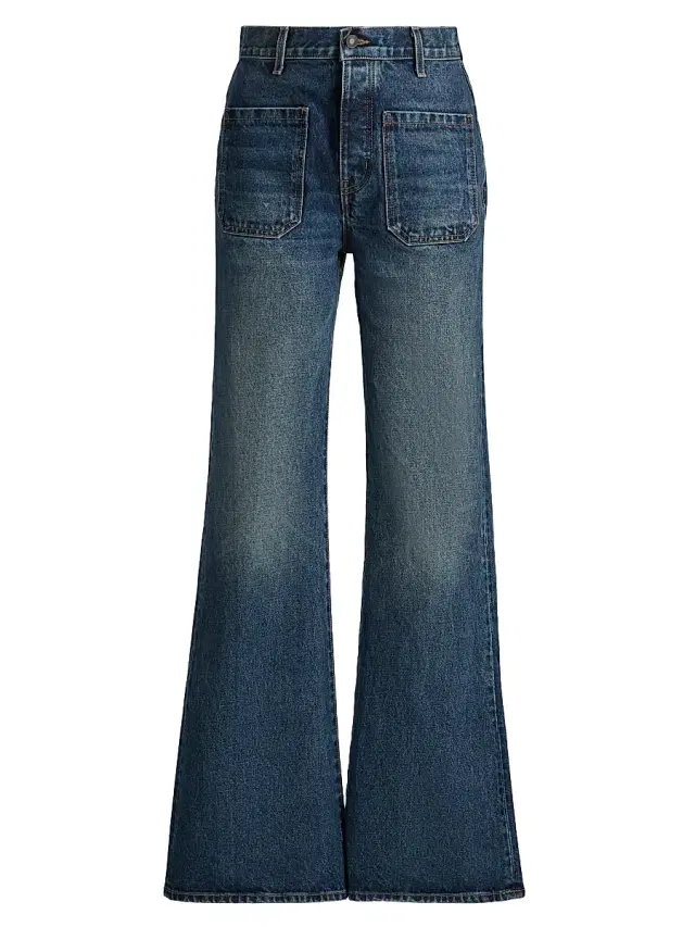 Nili Lotan Women's Florence Patch Pocket Flare Jeans - Simon Wash