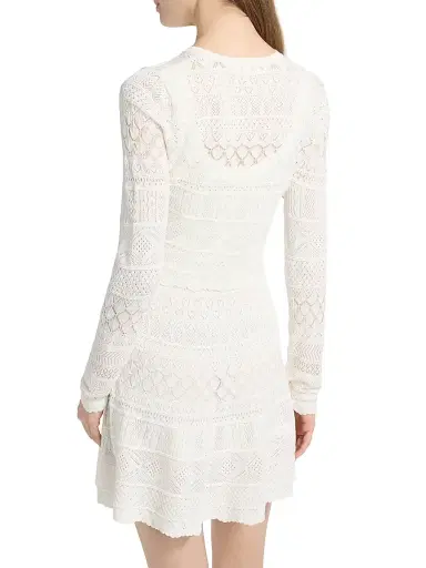LoveShackFancy Women's Brigette Pointelle Knit Cardigan - Light Chai - Size XL | Thumbnail 5