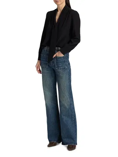 Nili Lotan Women's Colt Silk Blouse - Black - Size XL | Thumbnail 2
