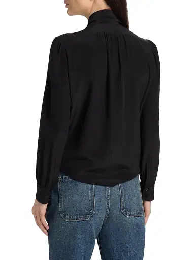 Nili Lotan Women's Colt Silk Blouse - Black - Size XL | Thumbnail 5