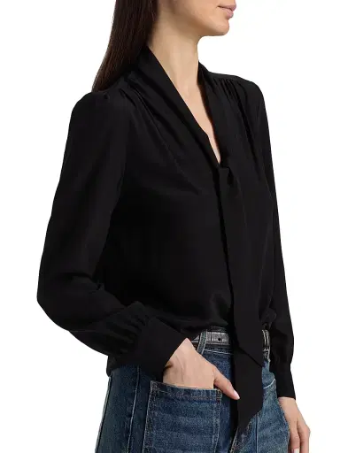 Nili Lotan Women's Colt Silk Blouse - Black - Size XL | Thumbnail 6