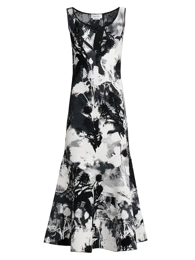 Women's London Flowers Jacquard Midi-Dress - White Mult