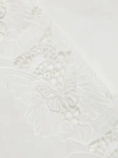 Elie Tahari Women's Dani Lace Sleeve Silk Shirt - Sky White | Thumbnail 7 Elie Tahari Women's Dani Lace Sleeve Silk Shirt - Sky White | Thumbnail 7