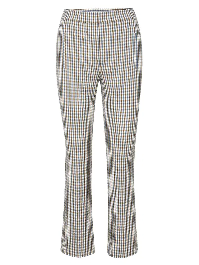 Veronica Beard Women's Arte Gingham Slim-Fit Pants - Acorn Multi