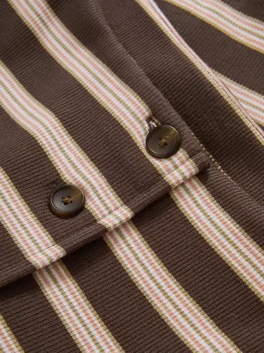 Veronica Beard Women's Uma Striped Stretch-Cotton Button-Front Vest - Brown Stripe | Thumbnail 5