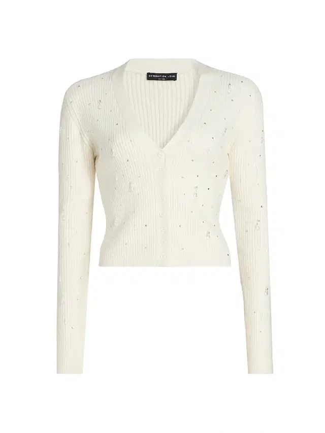 Generation Love Women's Lili Crystal-Embellished Cardigan - White