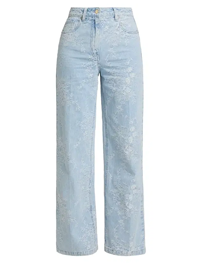 Generation Love Women's Milagro Floral Straight-Leg Jeans - Light Blue