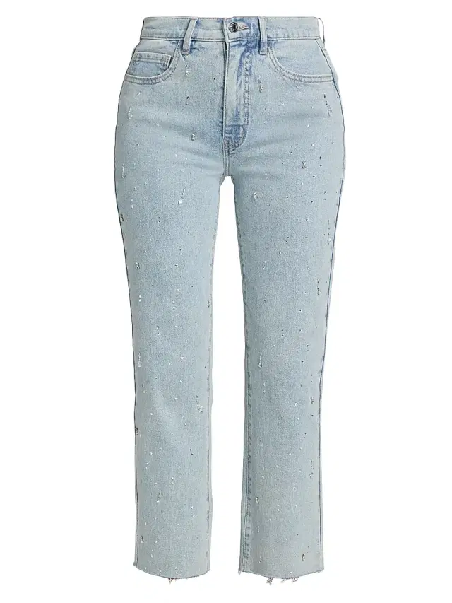 Generation Love Women's Helena Embellished Ankle Jeans - Light Blue