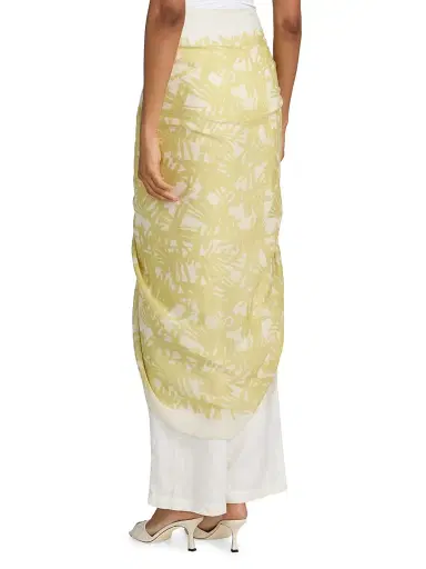 rag & bone Women's Sally Abstract-Print Modal-Cashmere Sarong - Endive | Thumbnail 4